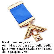 Past master jewel: ogni Maestro passato sulla sedia ha diritto a indossarlo per il resto della propria vita
