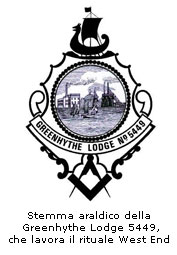 Stemma araldico della Greenhythe Lodge 5449, che lavora il rituale West End